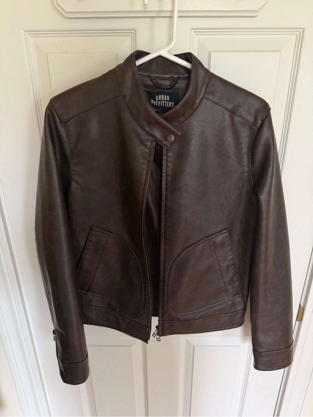 Vegan Brown Moto Leather Jacket - Urban Outfitters